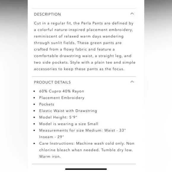 Johnny Was Perla Pant